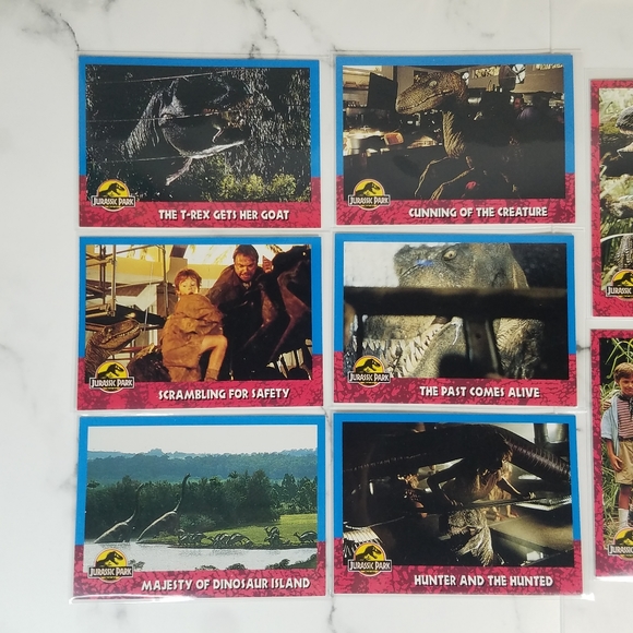 Vintage JP Topps Trading Cards Lot of 10 Jurassic Park Movie Cards Lot #1 - Picture 3 of 13
